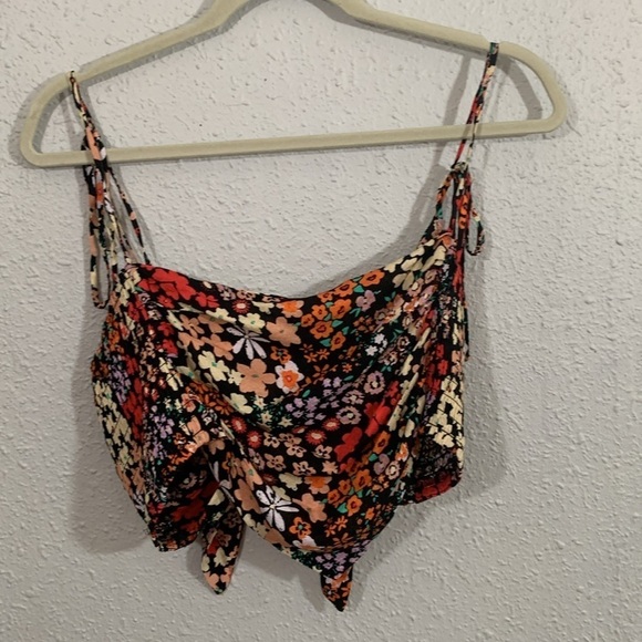 Free People Ava Reversible Floral Tie Micro Top             size XL - Picture 5 of 10